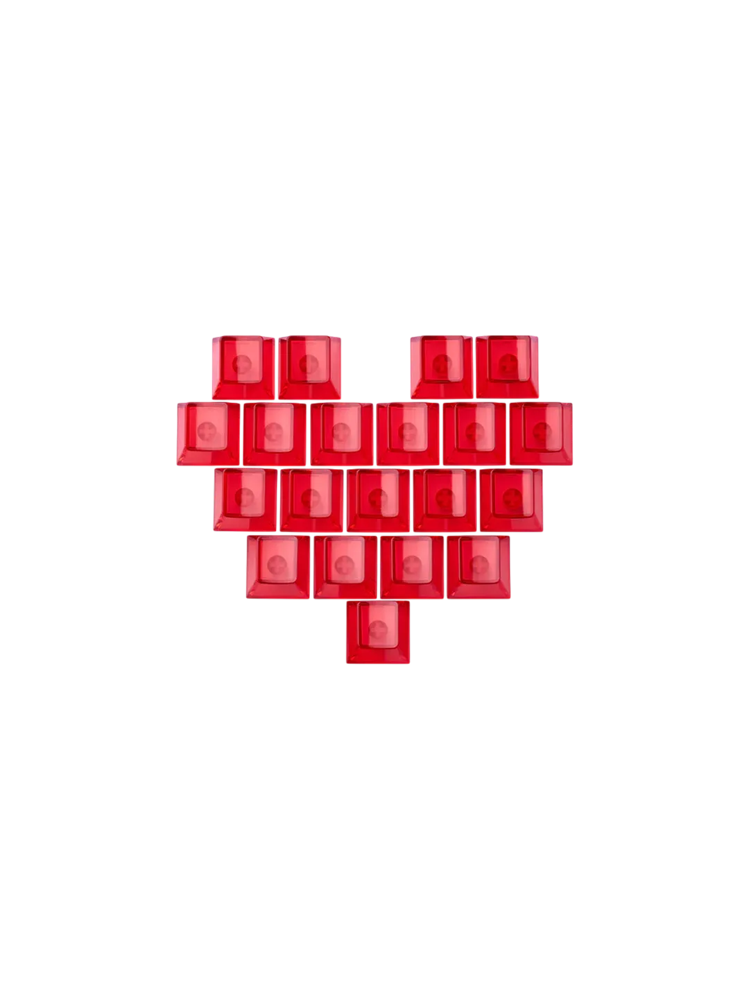 ATK Translucent Heart Keycaps - Oydin yurakli klaviatura tugmalari