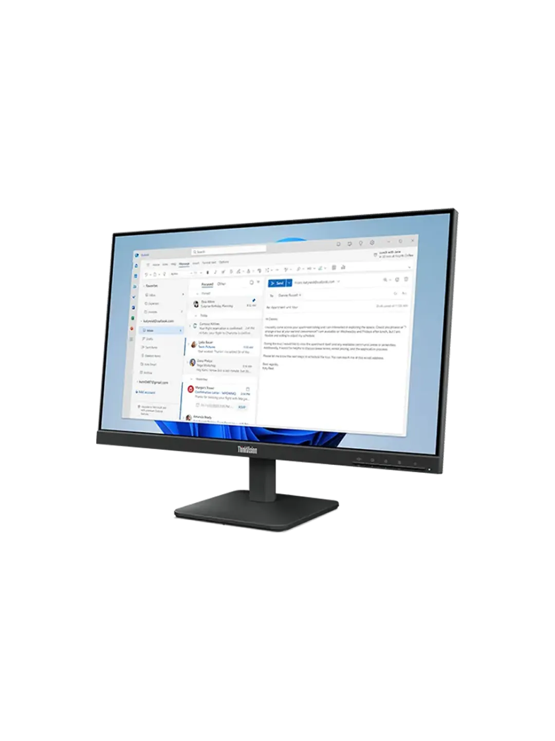 Lenovo - 24 ThinkVision S24-4e Monitor, IPS, 4ms, 100Hz, FHD (1920x1080), HDMI, VGA — 4