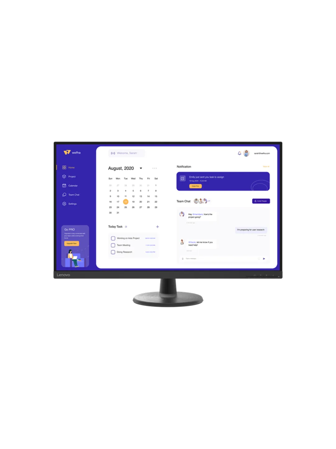 Lenovo - 32 D32-45  Monitor, VA, 60Hz, 4mc, FHD(1920x1080), HDMI, Black