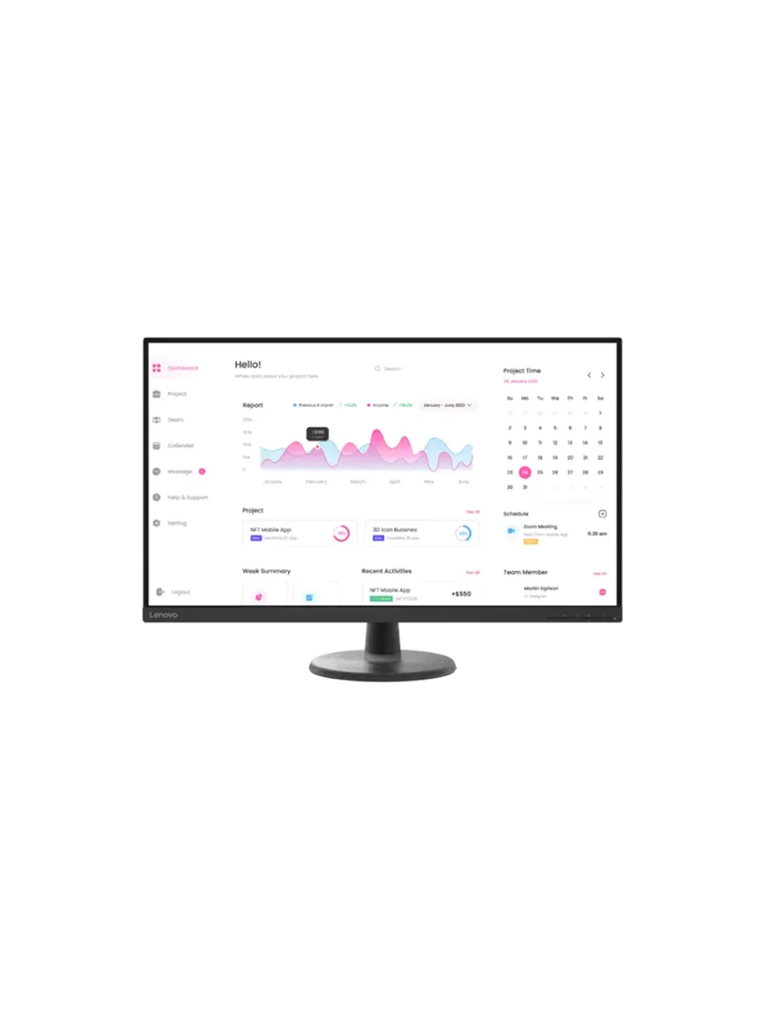 Lenovo - 32 D32-40  Monitor, VA, 75Hz, 4mc, FHD(1920x1080), HDMI, Black