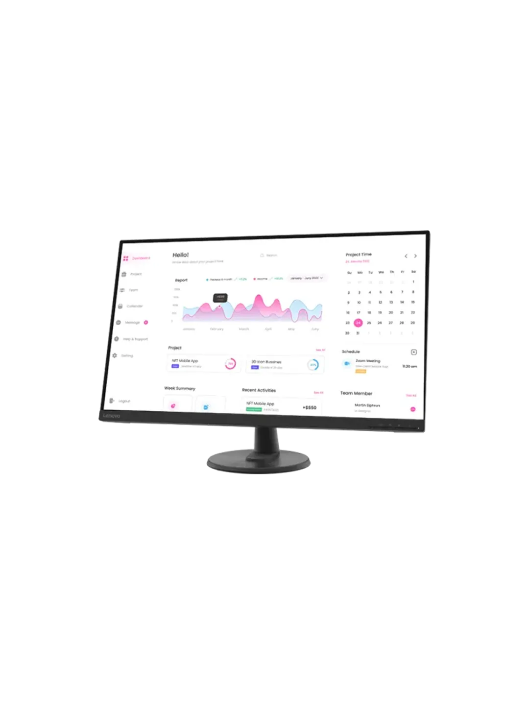 Lenovo - 32 D32-40  Monitor, VA, 75Hz, 4mc, FHD(1920x1080), HDMI, Black — 4
