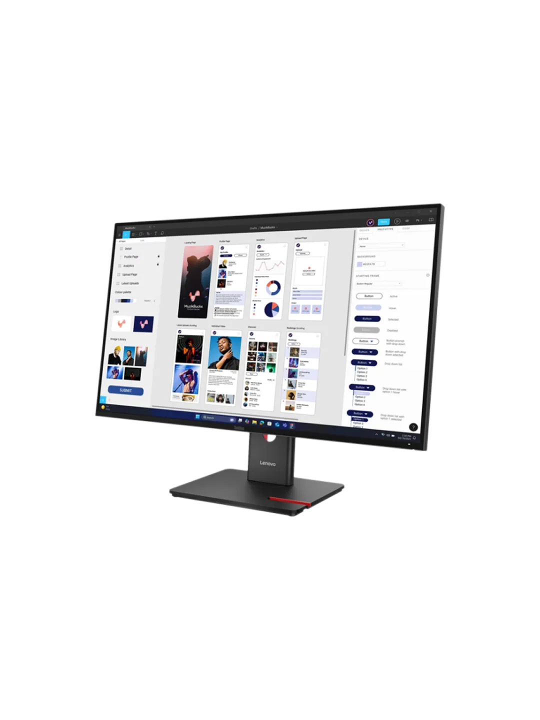 Lenovo - 32 ThinkVision T32UD-40, IPS WLED, 60Hz, 4mc, UHD (3840x2160) 4K, HDMI+DP+TypeC, Tilt, Swivel, Pivot, HAS, Eclipse Black — 4
