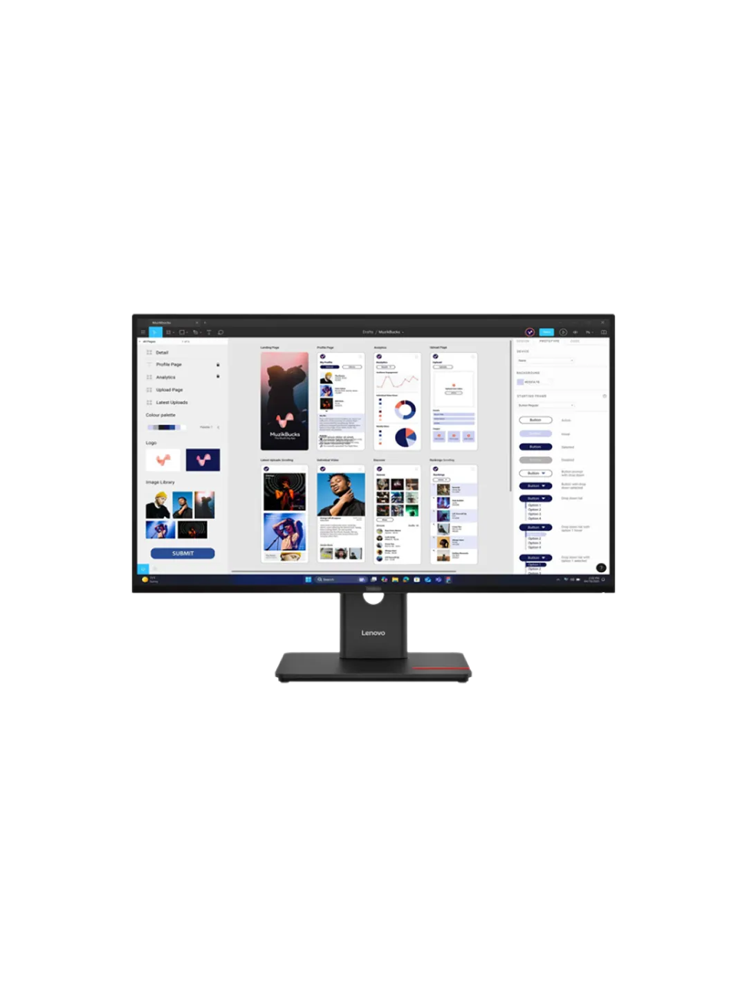 Lenovo - 32 ThinkVision T32UD-40, IPS WLED, 60Hz, 4mc, UHD (3840x2160) 4K, HDMI+DP+TypeC, Tilt, Swivel, Pivot, HAS, Eclipse Black