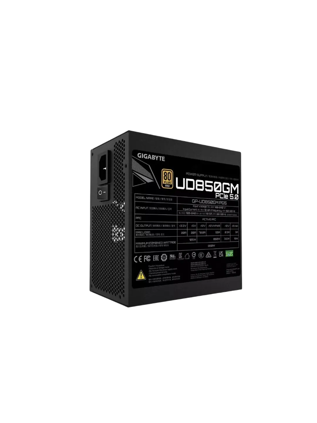 Блок питание Gigabyte UD850GM PG5 850W, 120mm, 80 Plus Gold,  Modular ATX Power Supply — 3