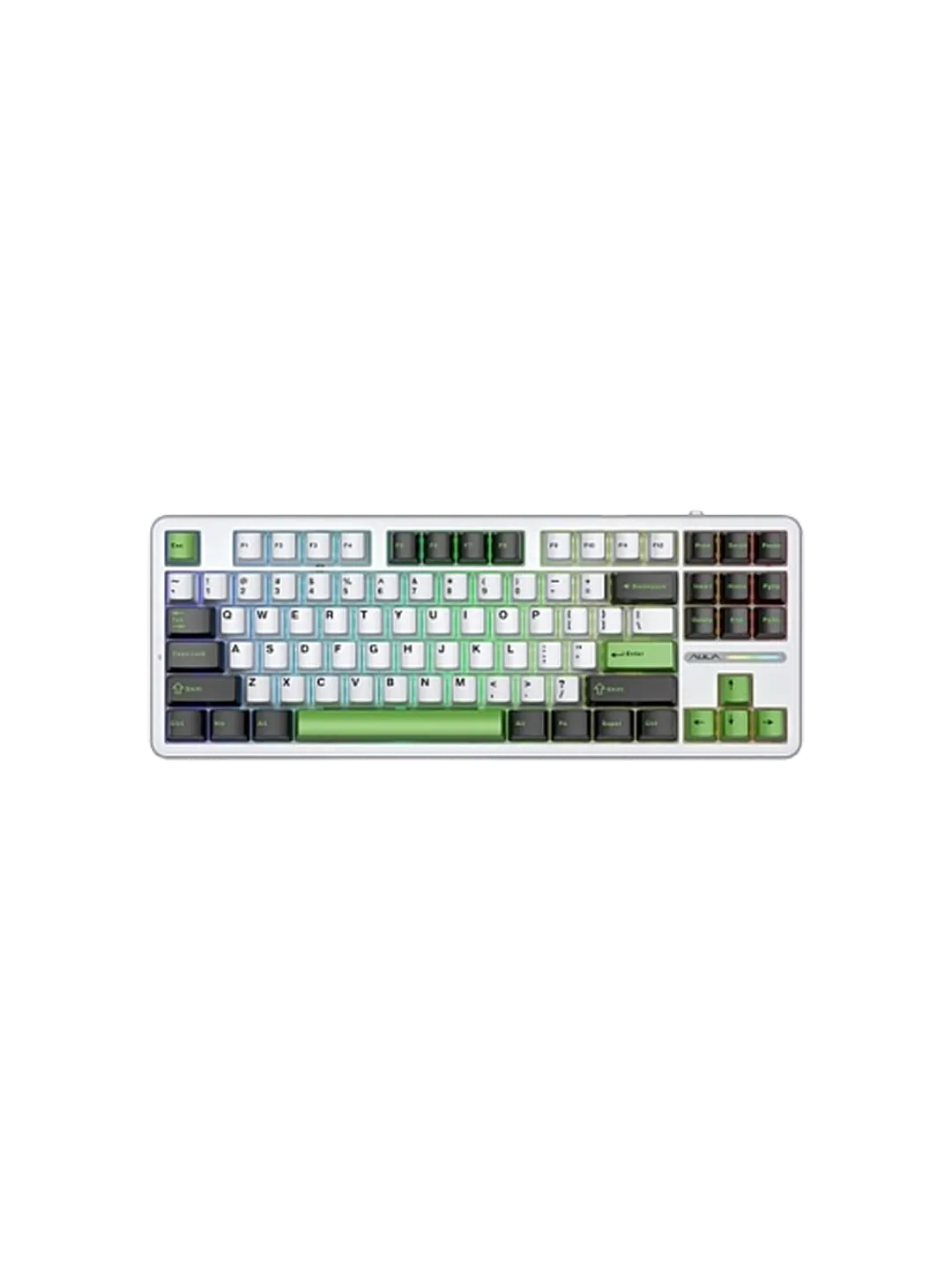 AULA F87 PRO BLACK WHITE GREEN Wireless Mechanical Keyboard