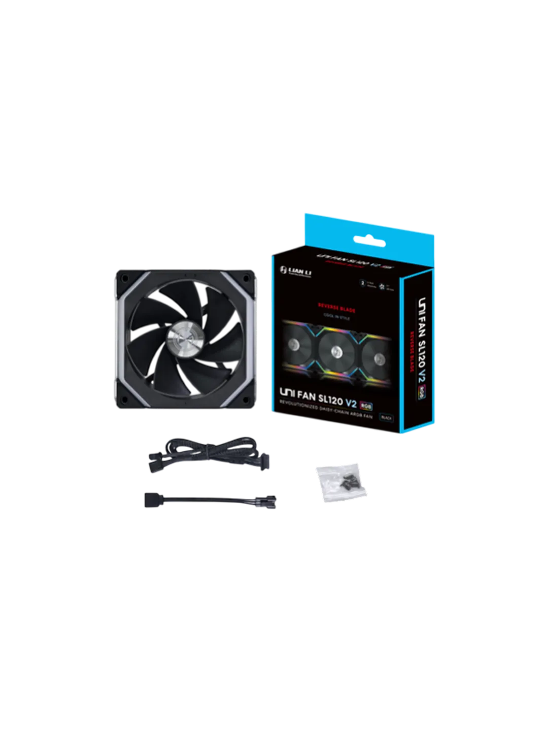Lian Li Reverse SL120 V2-1B Черный 120mm RGB Вентилятор — 4