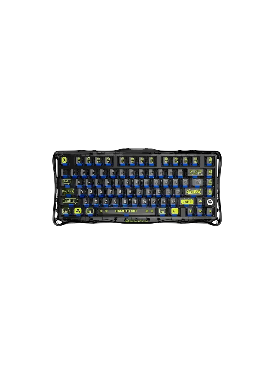GravaStar Mercury K1 Lite - Прозрачная Черная Клавиатура