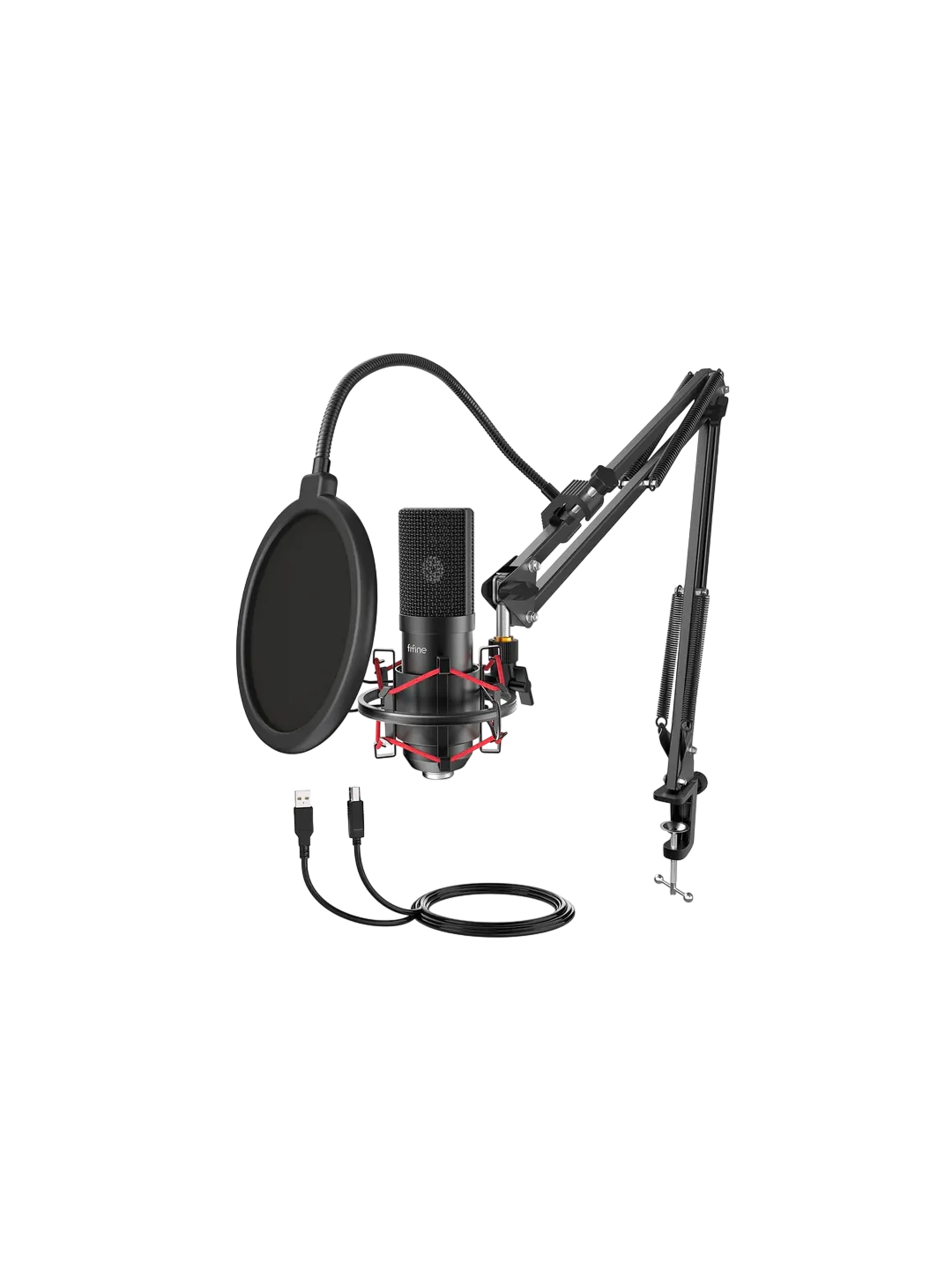 Микрофон FIFINE T732, конденсаторный, USB, черный — 4