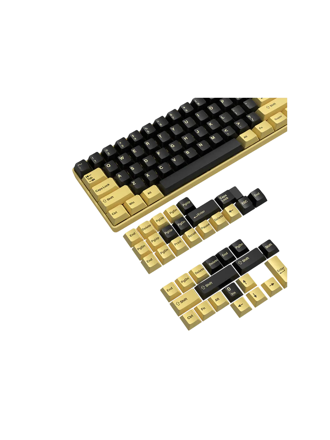 Набор кейкапов ATTACK SHARK PBT Black Gold — 4