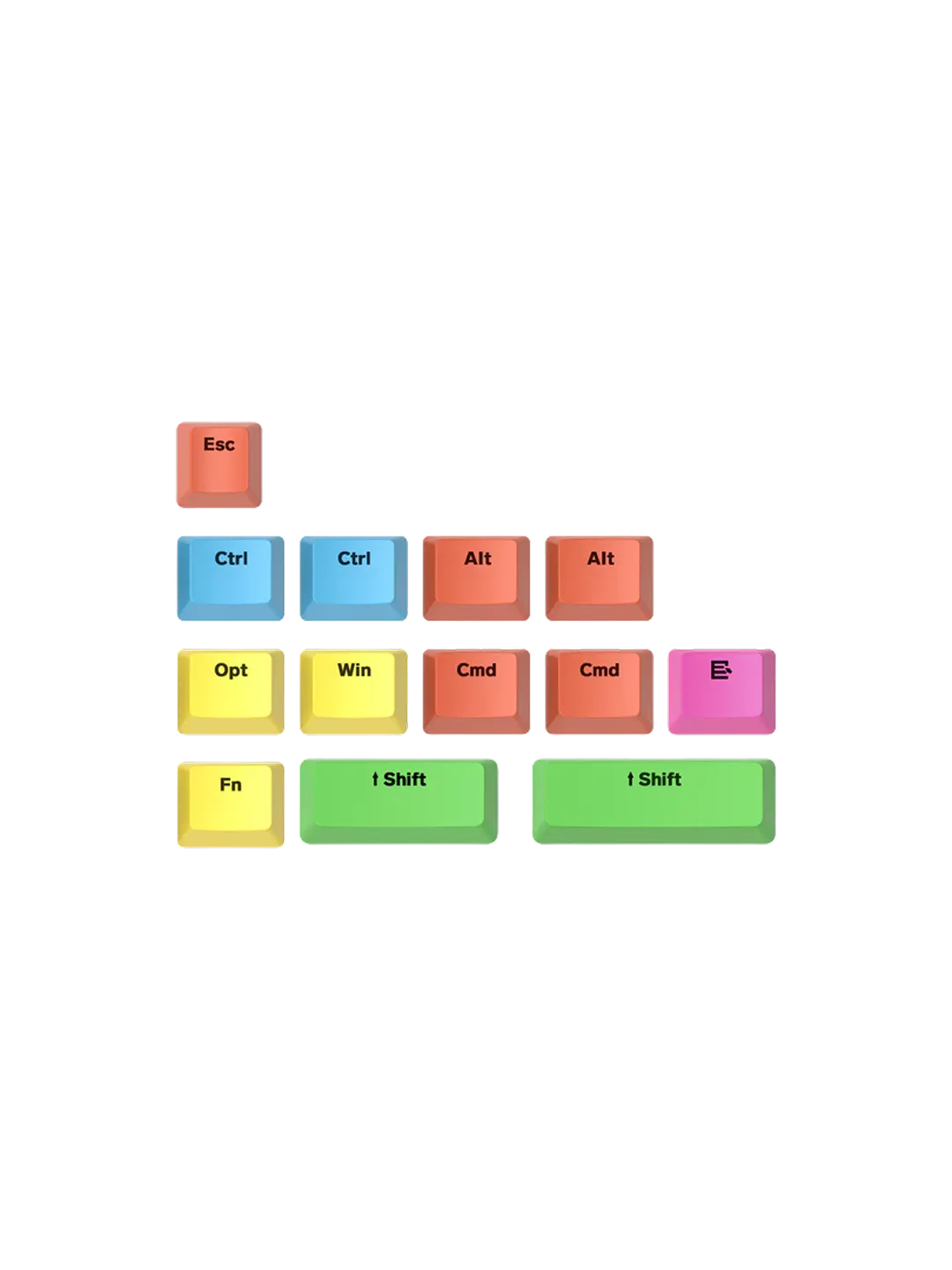 ATTACK SHARK Custom OEM Profile PBT Colored Keycaps Set — 4