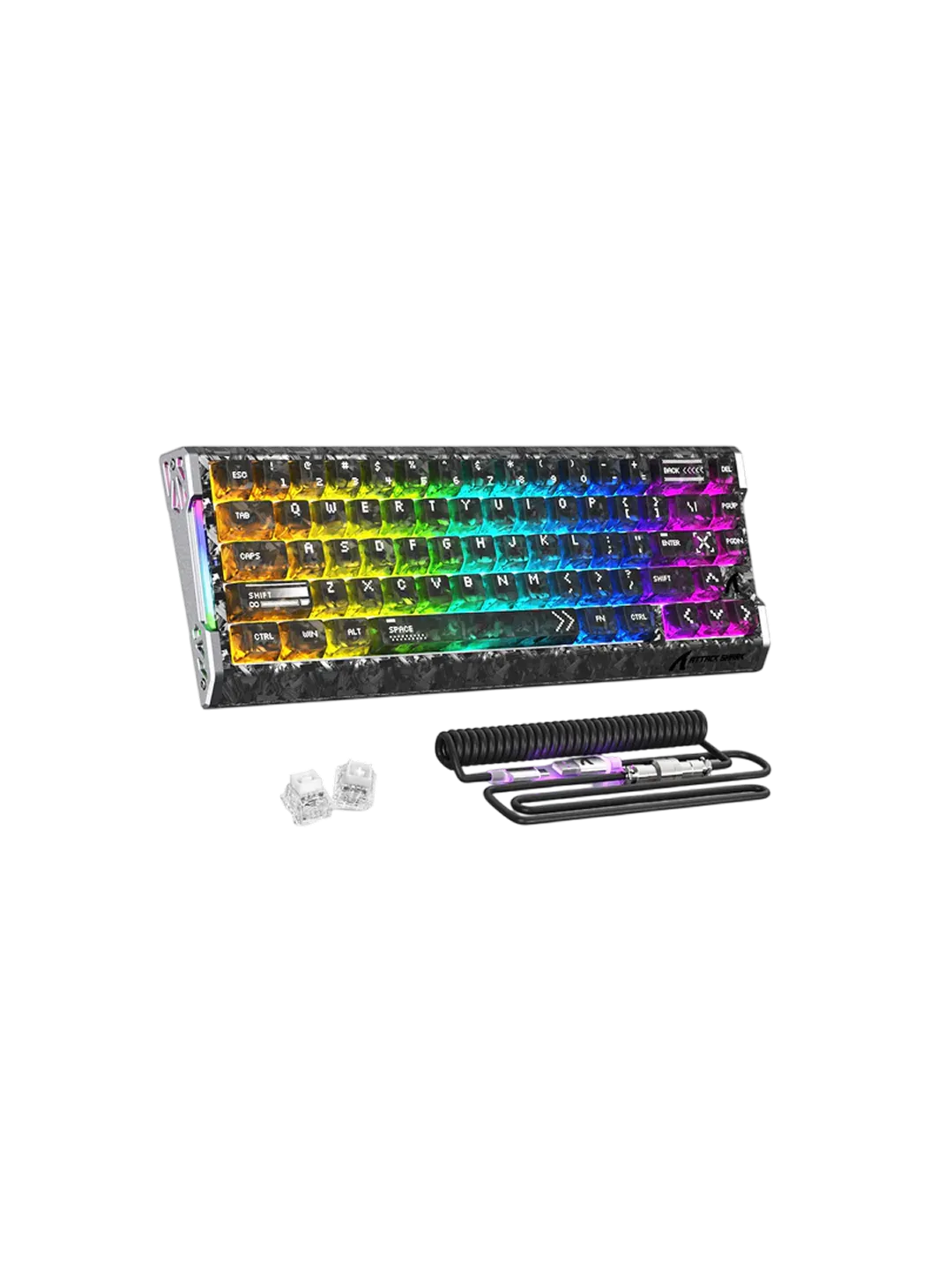 ATTACK SHARK R68 HE Gaming Keyboard, Carbon Fiber